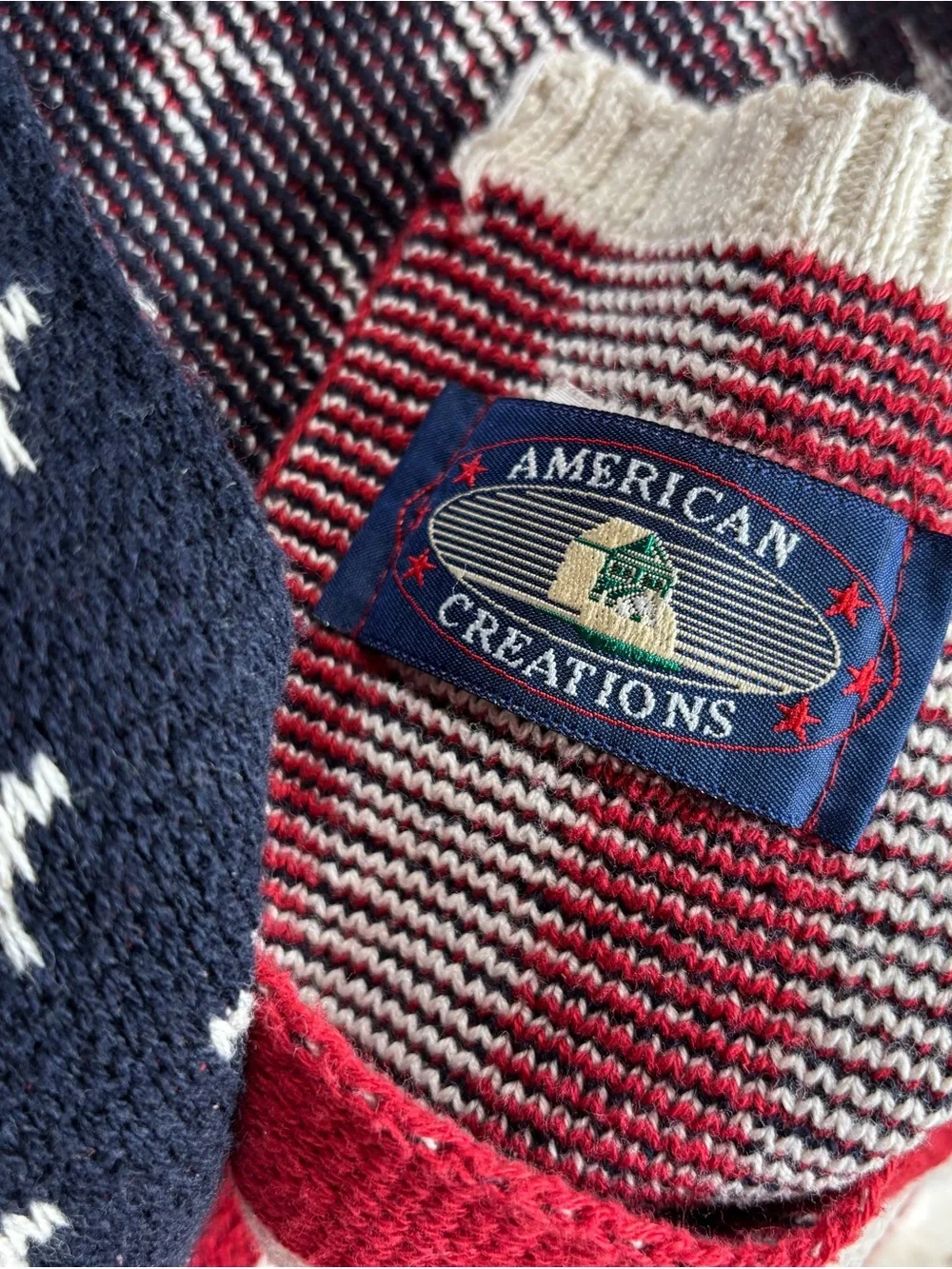 🇺🇸 American Flag Knit Scarf - Red, White & Blue